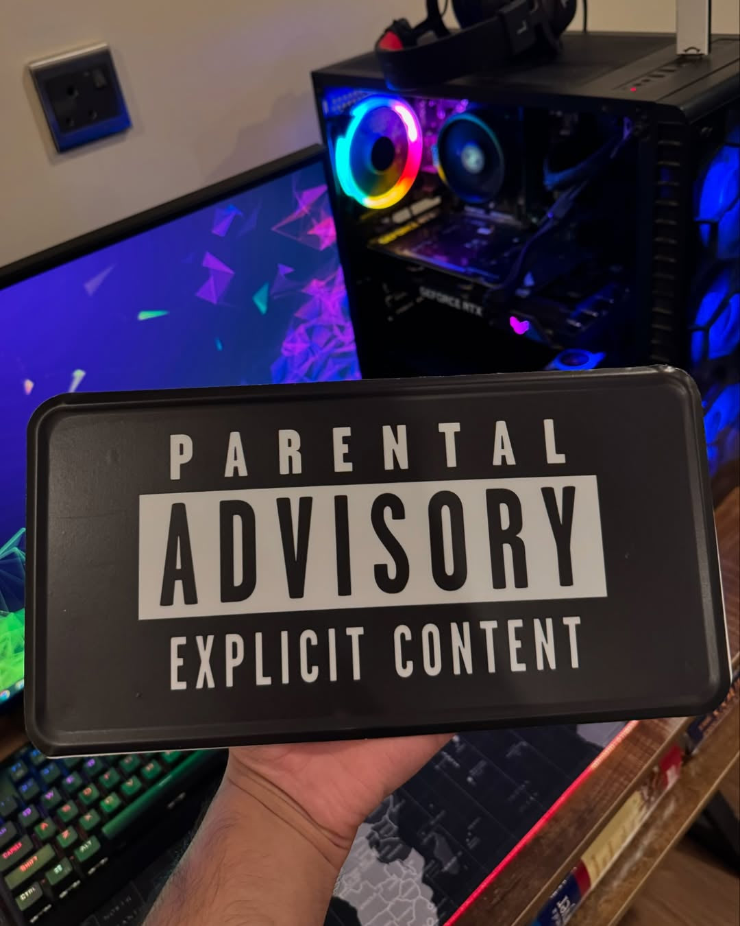 Parental Advisory Explicit Content Plate