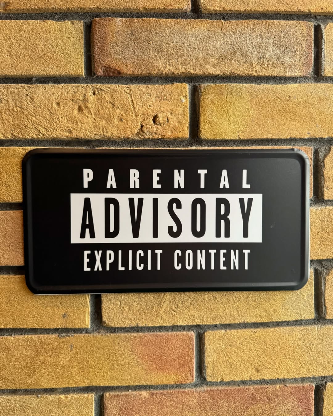 Parental Advisory Explicit Content Plate